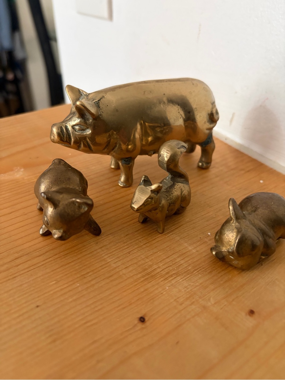 Vintage Brass Animal Figurine Set